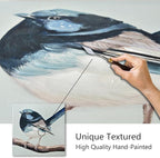 JolyWell Hand-Painted Bathroom bird wall artt, Sparrow canvas Wall Picture - Image 3