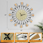 24 Inch Large Modern Wall Clock – Mid Century Sunburst Decorative Silent - Image 2