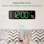 Digital Wall Clock with Remote Control, Large Display Plug in LED Digital Alarm - Image 5