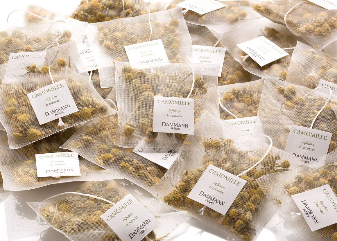 Dammann Freres Sachets, Chamomile Tea Bags, Premium Gourmet French Herbal Tea, 20 Count (Single Pack)