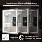 48"x36" Smart LED Bathroom Mirror - Image 4