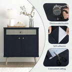 Wood Contact Paper Dark Blue Peel and Stick Wallpaper, Thickened No Teari Vinyl - Image 2