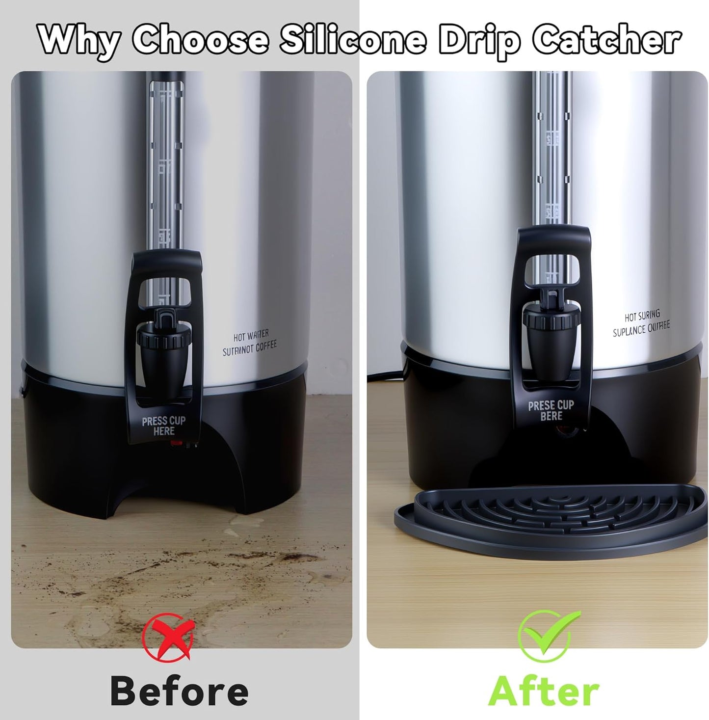 2 Pack Coffee Drip Tray for Hamilton Beach 45 Cup Coffee Beverage Dispenser, Silicone Drip Pan for Drink Dispenser