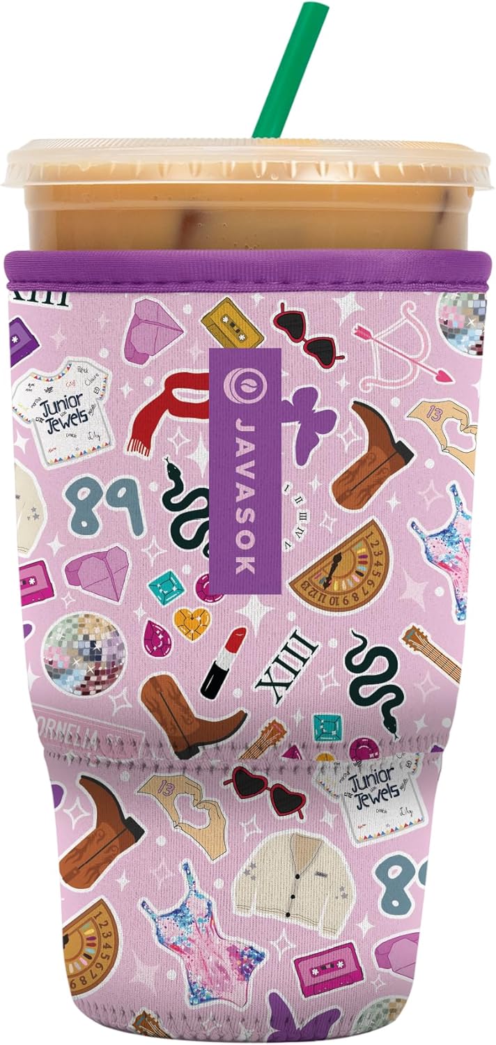 Sok It JavaSok Iced Coffee & Cold Soda Insulated Neoprene Cup Sleeve (On Tour, Large: 30-32oz)
