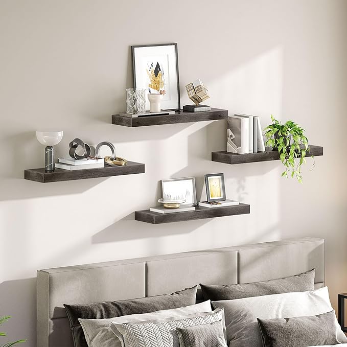 HOOBRO Floating Shelves for Wall, Wall Mounted Shelf Set of 2, 23.6" Hanging - Image 8