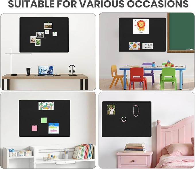 Large Bulletin Board, 48 X 36 inches Felt Board Notice Pin Board, Self-Adhesive - Image 5