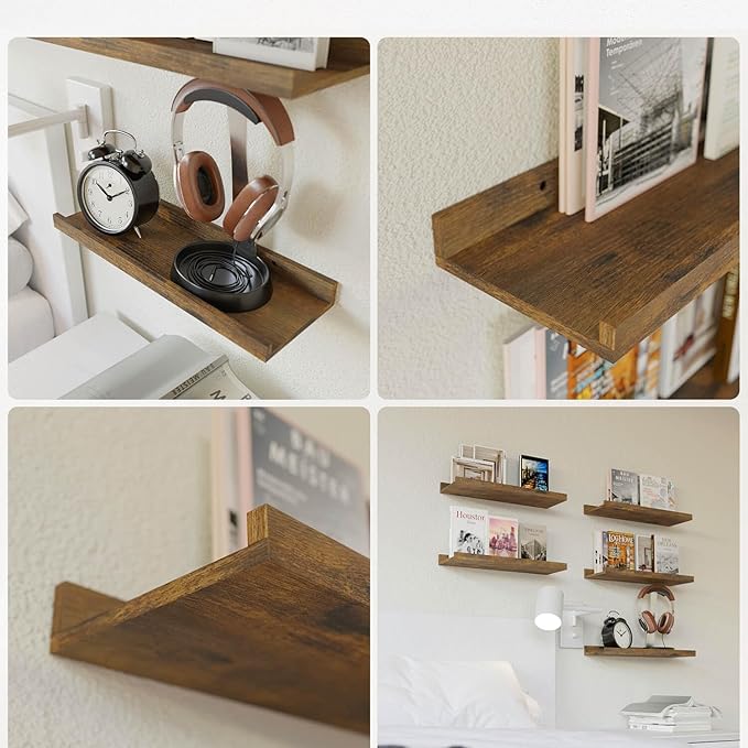 RICHER HOUSE 8 Set Floating Wall Mounted Shelves, Nursery Hanging Book Shelves - Image 4