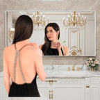 LOAAO 72x36 Inch White Metal Framed Bathroom Mirror - Image 2