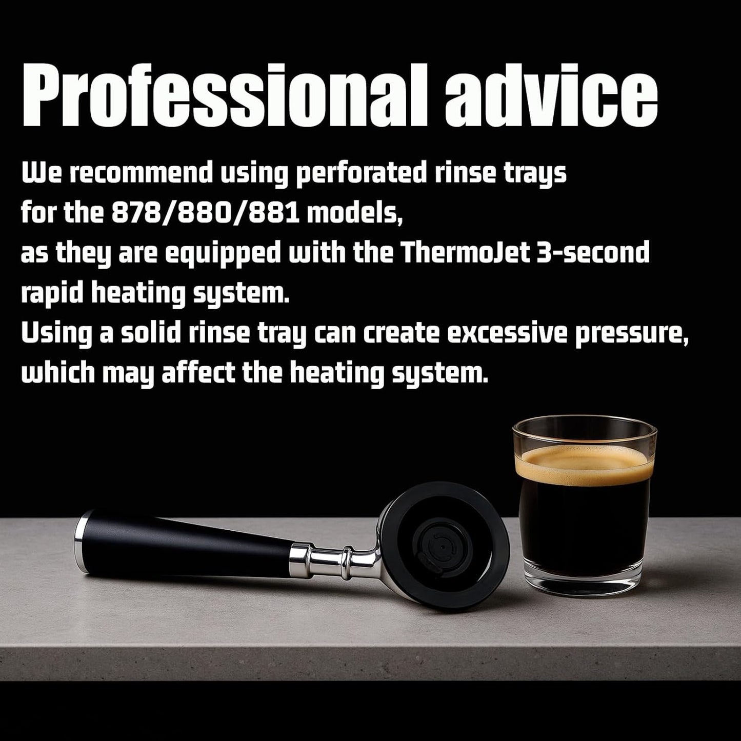 54mm Cleaning Disc Replacement for Breville Barista Espress Backflush Compatible with BES870/BES878/BES876/BES840/BES880/BES881/810/881 Espresso Machines Accessories(54mm Glossy Black (With Holes))