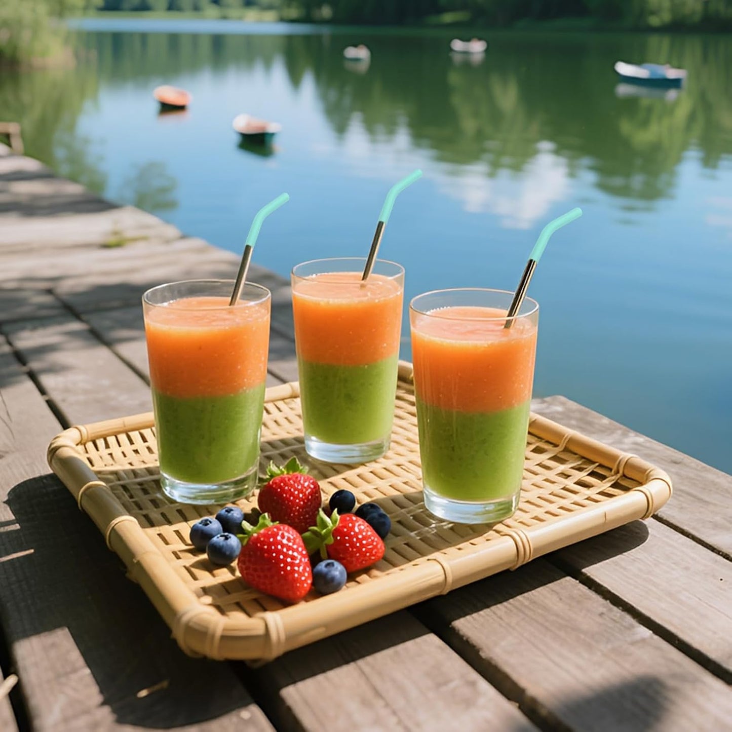 6Pcs Silicone Straw Tips, 5/16 In (8mm) Wide Metal Straw Silicone Tips Flex Elbows Rubber Straws Covers for Stainless Steel Straws (Green)