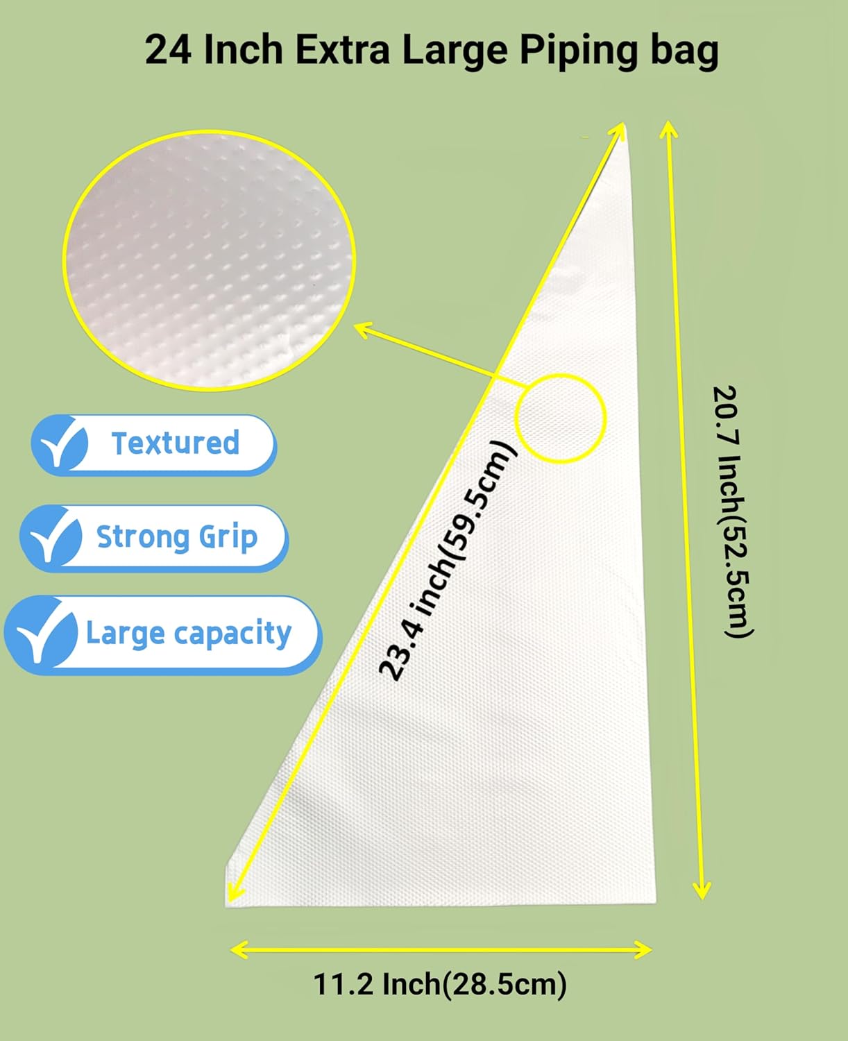 24 Inch Extra Large Piping Bags 200 Pack - Disposable Pastry Bags - Thick Anti-Burst Pastry Icing Frosting Piping Bags For Decorating Cupcakes Cakes Cookies (Large 24 Inch-200 Pack)