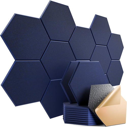 12 Pack Self-Adhesive Acoustic Panels 12" X 10" X 0.4" by Dailycooper