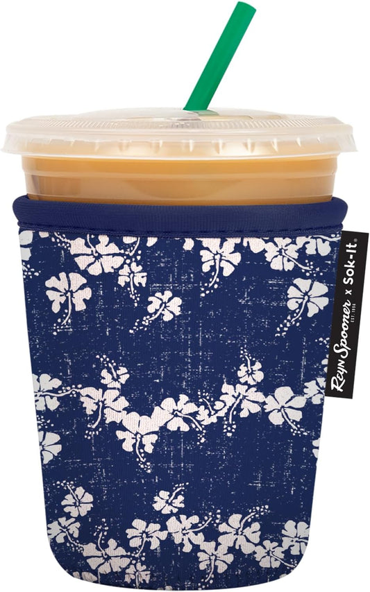 Sok It JavaSok Iced Coffee & Cold Soda Insulated Neoprene Cup Sleeve (Reyn Spooner 50th State Flower, Small: 16-20oz)