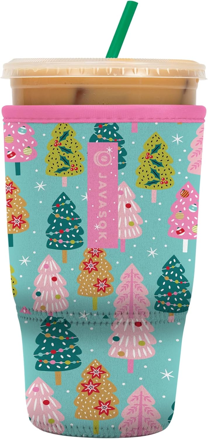 Sok It JavaSok Iced Coffee & Cold Soda Insulated Neoprene Cup Sleeve (Winter Magic, Large: 30-32oz)