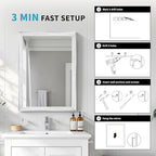 White Grey Wood Effect Framed Wall Mirror, 22x30 Rectangle Mirror, - Image 6