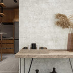 VEELIKE Distressed Light Grey Concrete Wallpaper Peel and Stick Modern Limewash - Image 2