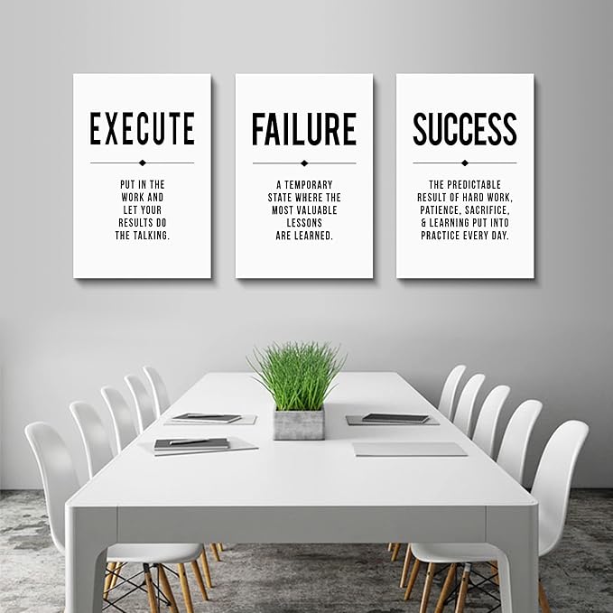 Framed Canvas Wall Art Success Quote, Office Wall Art, Positive Motivational - Image 5