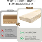 BGMG Wood Floating Shelves for Wall 54 inch Set of 2, Rustic Wooden Wall Mount - Image 5