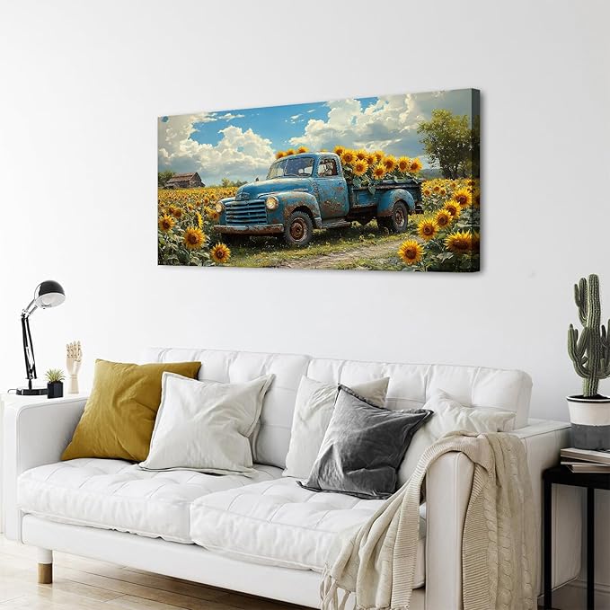 AIYISU Sunflower Wall Art Farmhouse Pictures Wall Decor Vintage Floral Prints - Image 5