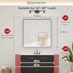 Keonjinn Brushed Nickel Wall Mirror, 36 x 36 Inch Large Square Silver Bathroom - Image 6