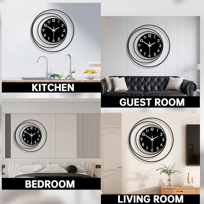 Dankeit 16inch Decorative Wall Clock, Silent Non-Ticking Quality Quartz Battery - Image 6
