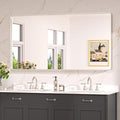Keonjinn 55 x 30 Brushed Nickel Bathroom Vanity Mirror, Large Rounded Rectangle by Keonjinn