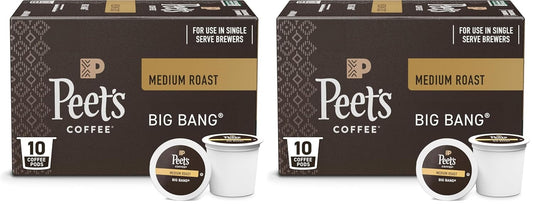 Peet's Coffee, Medium Roast Single Serve Coffee Pods - Big Bang 20 Count (2 Boxes of 10 Pods)