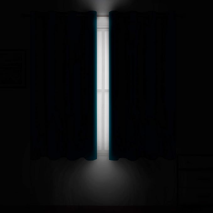LEMOMO Teal Blackout Curtains/52 x 108 Inch/Set of 2 Panels Room Darkening - Image 3