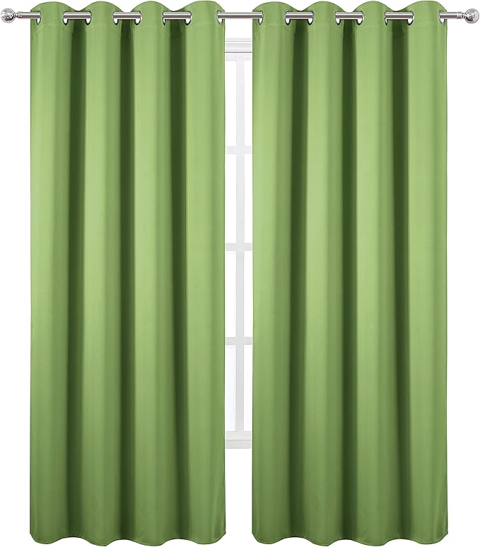 LEMOMO Light Green Thermal Blackout Curtains/52 x 108 Inch/Set of 2 Panels Room - Image 2