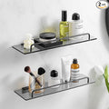 Voldra Glass Shelf for Bathroom, 2 Pack Adhesive Shower Shelves for Inside by VOLDRA