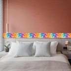 HOMETITUTE Wallpaper Border Peel and Stick Wall Border Rainbow Mosaic Glass - Image 4