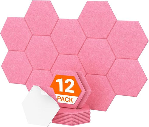 12 Pack High Density Hexagon Acoustic Panels, TONOR 12"x 10"x 0.4" Soundproof by TONOR