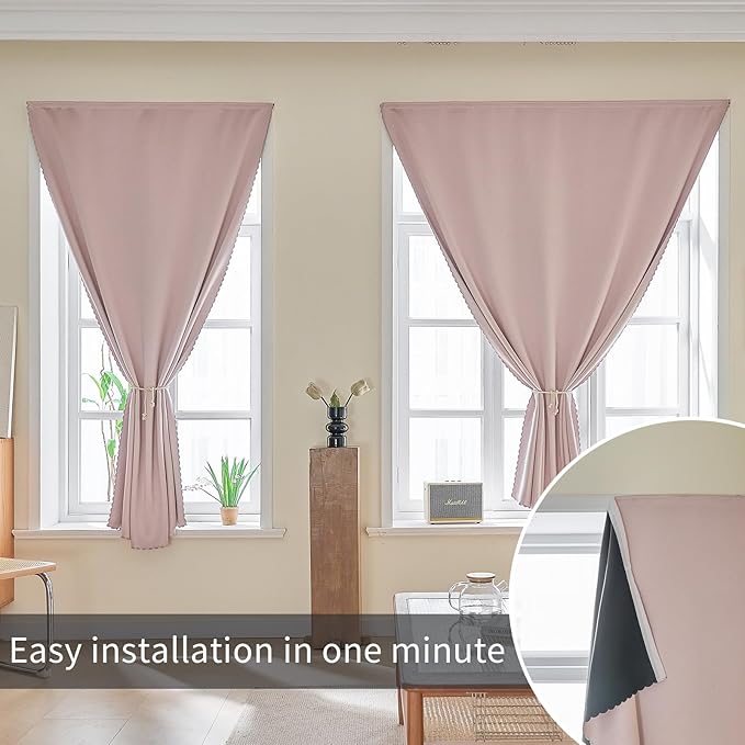 AJAZZ self Adhesive Portable 100% Blackout Curtains Simple and Easy to - Image 6