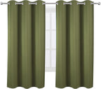 LEMOMO Olive Green Blackout Curtains 42 x 63 Inch Length/Set of 2 Curtain - Image 2