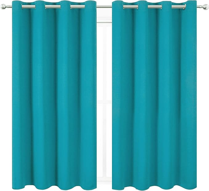 LEMOMO Turquoise Thermal Blackout Curtains/52 x 72 Inch/Set of 2 Panels Room - Image 2