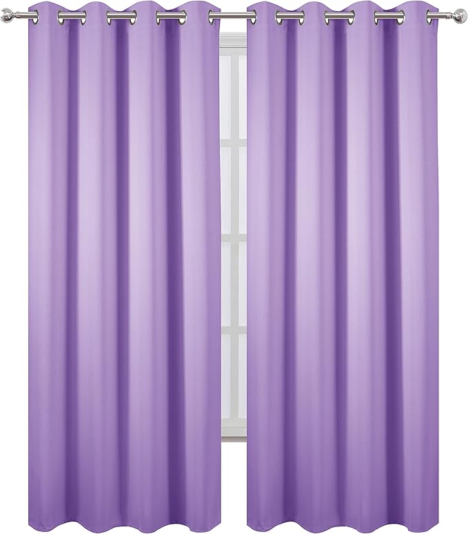 LEMOMO Blackout Curtains 66 x 95 inch/Lavender Curtains Set of 2 Panels/Thermal - Image 2