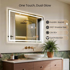40X32 LED Bathroom Mirror with Lights, Backlit + Front Lit, Lighted Bathroom - Image 4