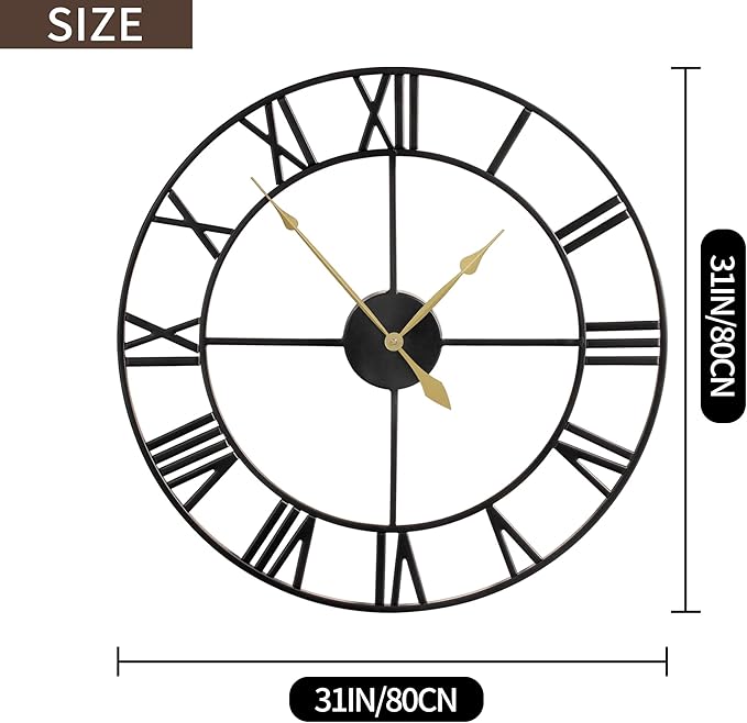 LEIKE 80CM Extra Large Wall Clock - Image 4