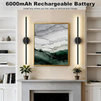 Battery Operated Wall Sconces Set of 2, Dimmable 6000mAh Rechargeable Wall - Image 4