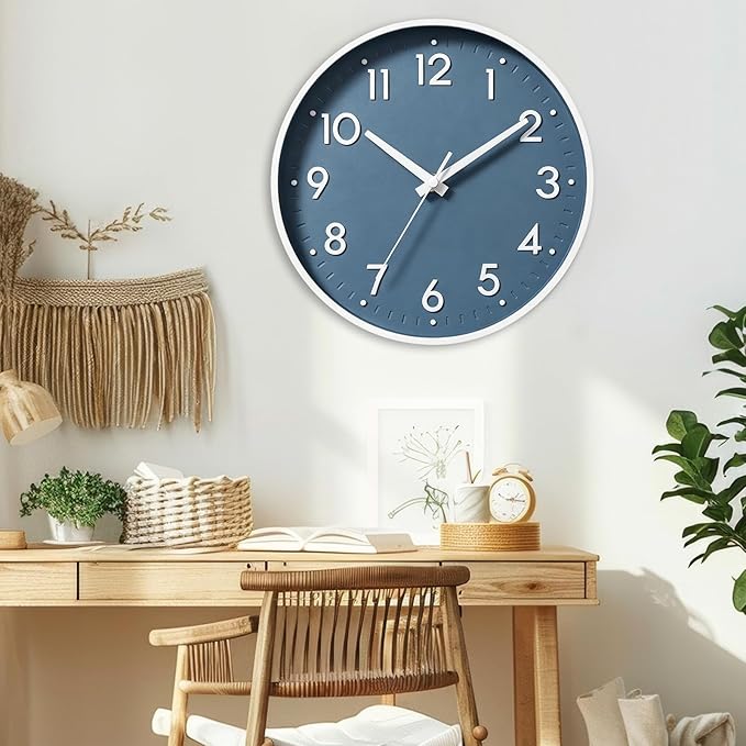 Mosewa Wall Clock 8 Inch, Battery Operated Silent Non-Ticking Modern Analog - Image 4