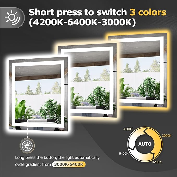 Hivone 28X32 LED Bathroom Mirror - Image 4