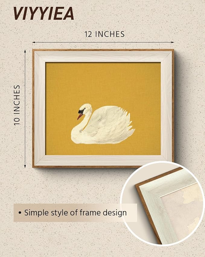VIYYIEA Framed Wall Art for Living Room, Swan Canvas Prints, Animals Painting - Image 2