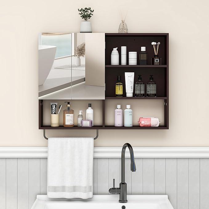 Medicine Cabinet, Wooden Bathroom Wall Cabinet - Image 5