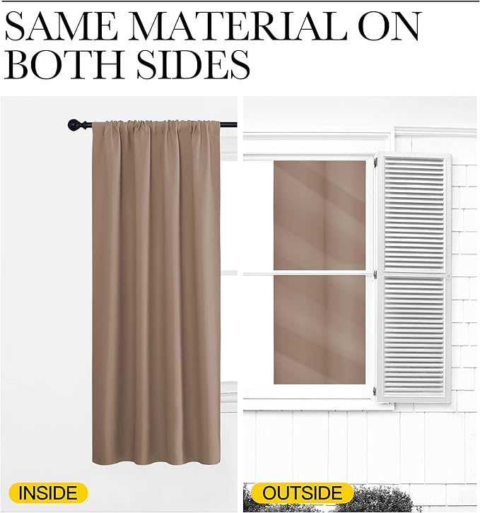 NICETOWN 2 Panels Blackout Curtains, Rod Pocket Window Curtains Room Darkning - Image 7