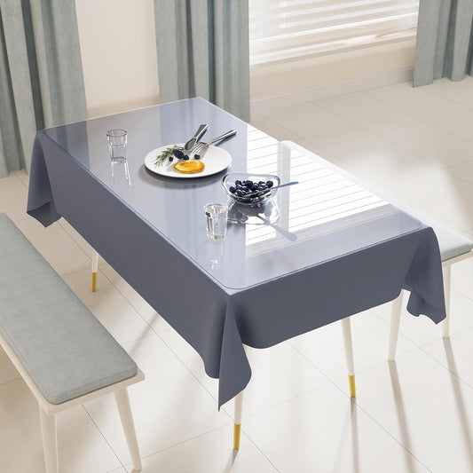 24" x 48" Crystal Clear Plastic Table Cover Protector, Spill Resistant Soft PVC Desk Pad Mat, 1.5mm Thick Rectangle Vinyl Table Top Protector for Dresser, Office, Dining Room Table