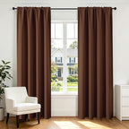CUCRAF Brown Blackout Curtains 108 inch Length 2 Panels Set, Rod Pocket Room by CUCRAF