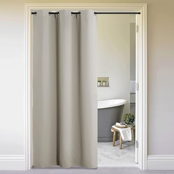 NICETOWN Natural Door Curtain for Doorway Privacy, Curtains 144 Inch Length by NICETOWN