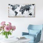 World Map Canvas Wall Art Decor Black Wall Decor Office World Map Wall Art - Image 5