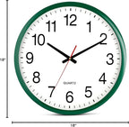 Bernhard Products Hunter Green Wall Clock Silent Non Ticking - Image 2