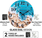 Small Bathroom Wall Clock, Ocean Beach Glass Waterproof Wall Clocks - Image 7